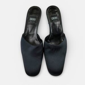 Vintage DKNY Women's Black Satin Mule 7.5